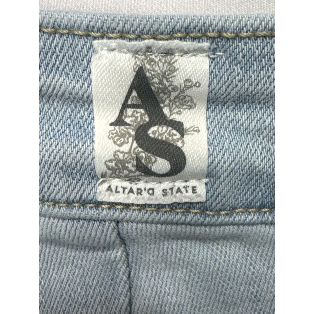 Altar'd State Women's Wide Leg Crop Blue Denim Jeans - Size 26 (26x26.5) - Picture 3 of 5